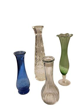 Vintage lot of assorted bud vases hoosier glass Indiana Glass